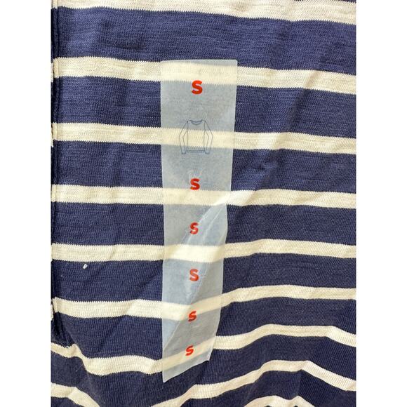 Old Navy Women’s Striped Long Sleeve Tee Blue White Boatneck Top Size S NWT - Picture 6 of 7